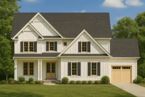 Charming Farmhouse Home Plan with 3-Story Architecture & CAD Designs