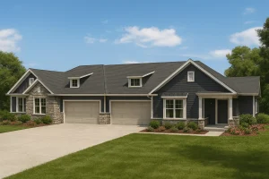 Beautiful Duplex Home Floor Plan with Blueprint CAD Designs