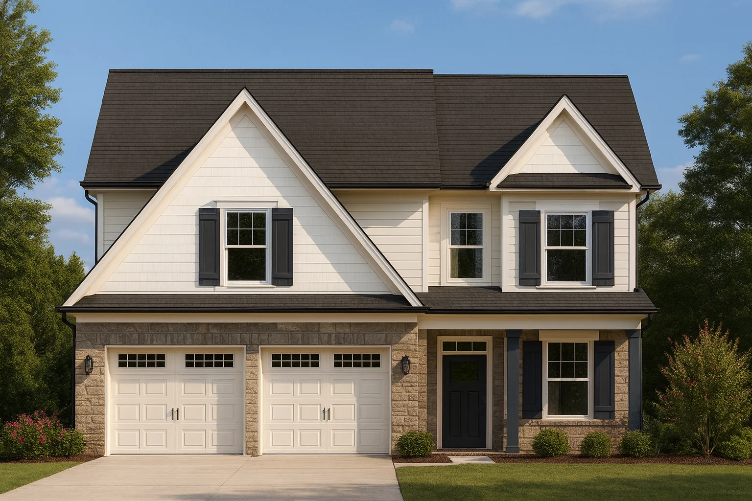 Elegant Two-Story Home Plan with Craftsman Charm and CAD Blueprints