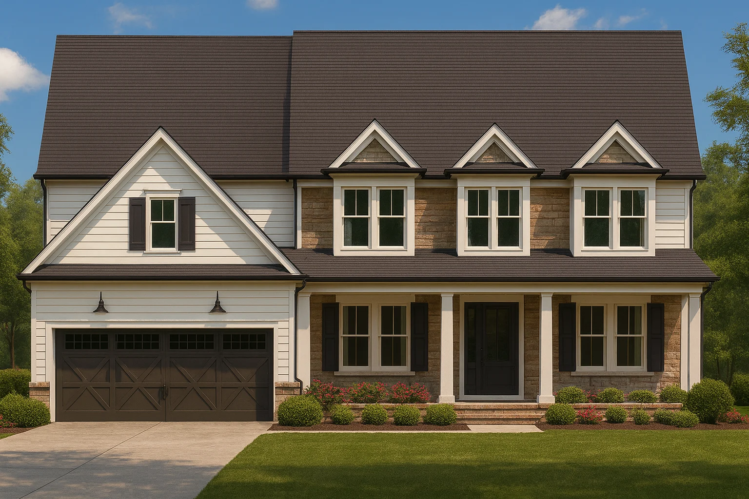 Elegant 2-Story House Plan with Open Layout and Modern Design
