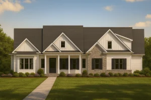 Modern Craftsman Home Plan with 4 Bedrooms and 2 Floors