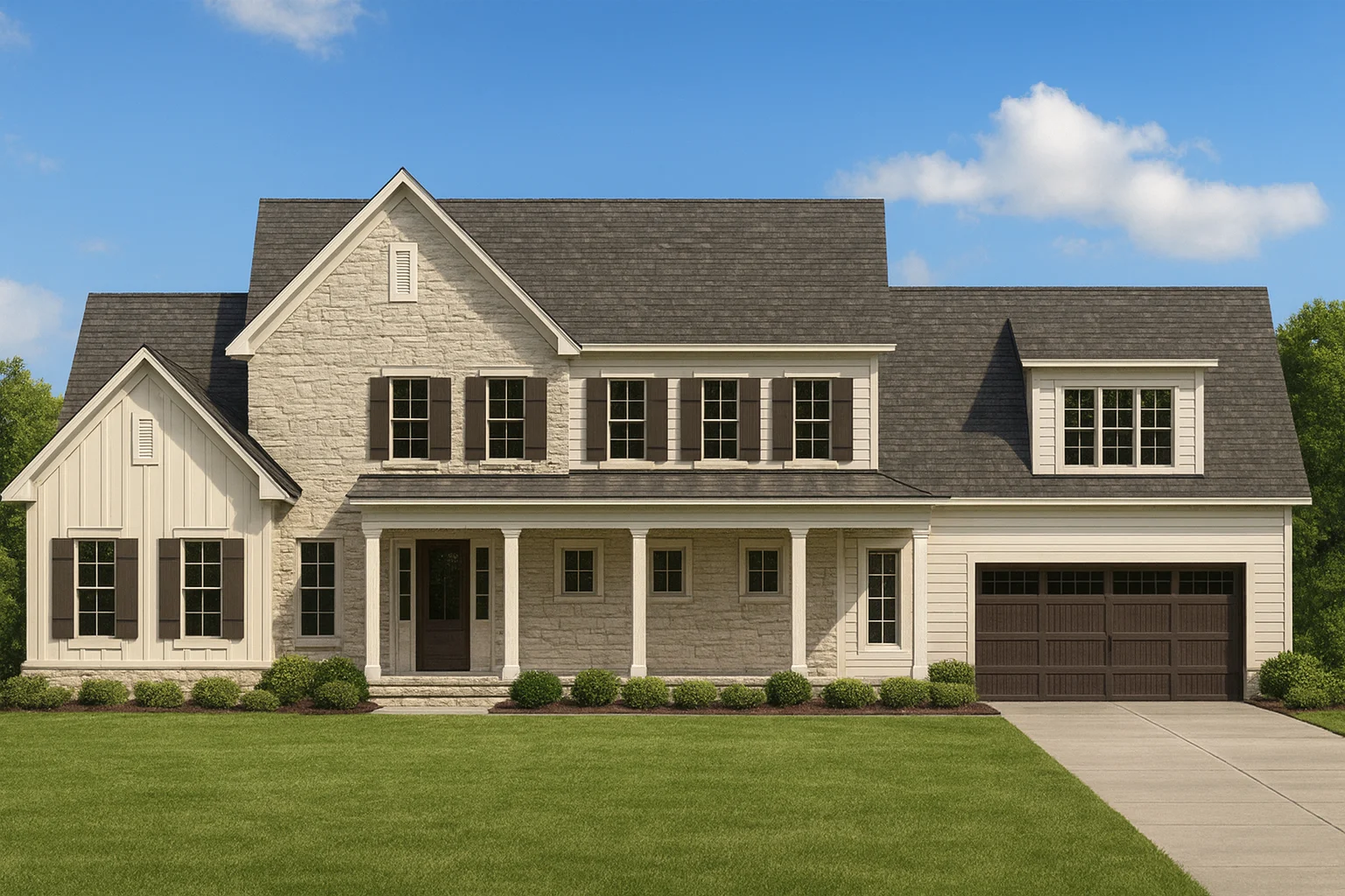 Spacious 2-Story House Plan with Craftsman Design & CAD Blueprints