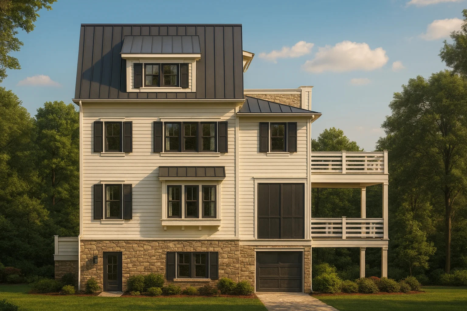 Modern Coastal Home Plan with Architecturally Unique Blueprint Designs