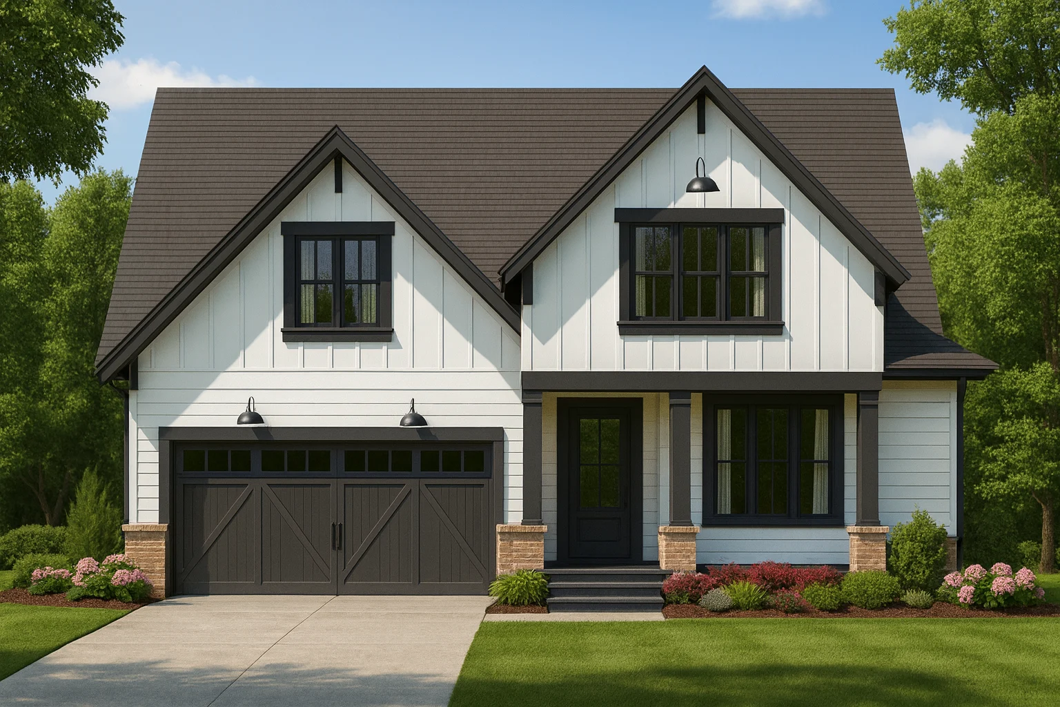 Modern Craftsman Home Plan with Detailed Floor Blueprint