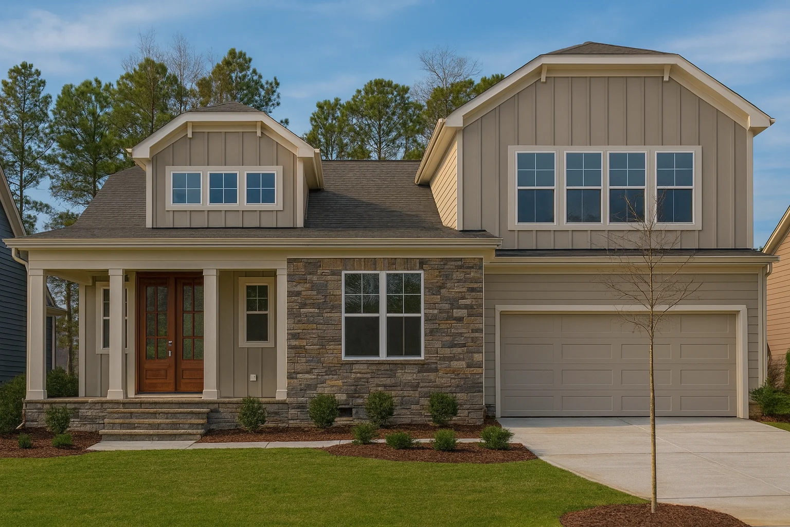 Traditional house Plan with 2-Story CAD Designs