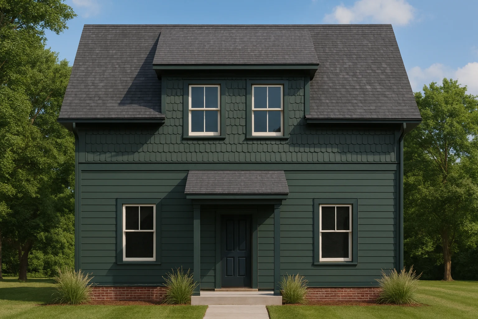 16-1039 GARAGE PLAN - Compact House Plan with Two-Car Garage and Living Space