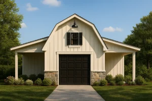 20-1537 BARN HOUSE PLAN - Barn House Plan with Detailed CAD Floor Plan Blueprint