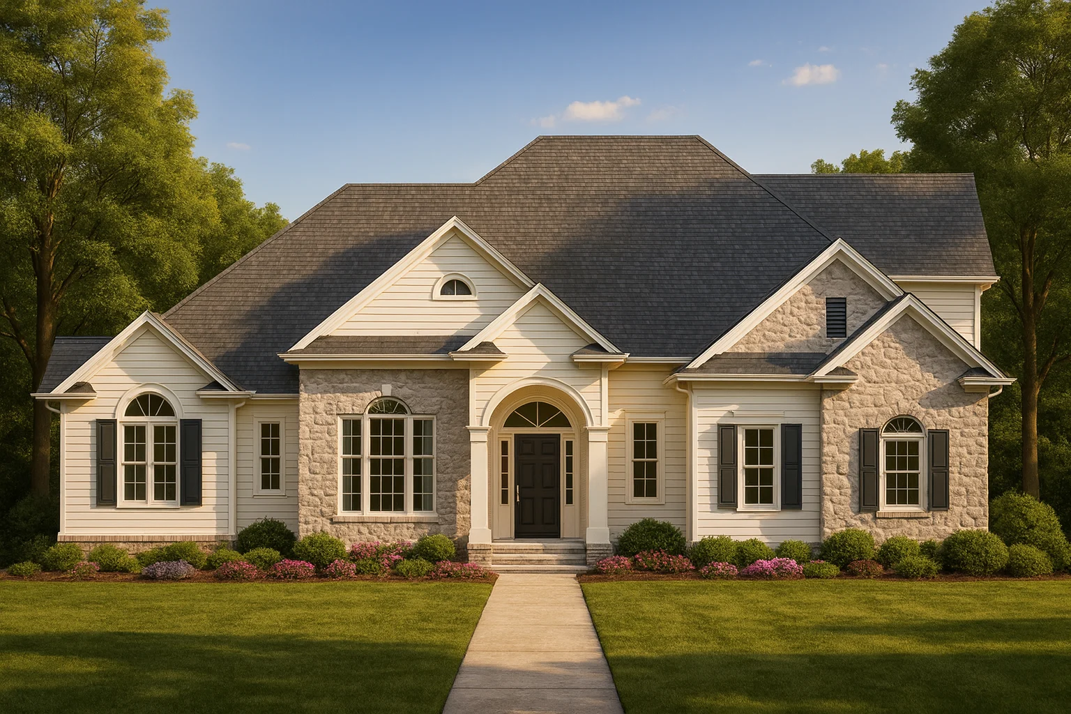 2-story Traditional Craftsman house plan with 3 bedrooms, 2.5 bathrooms