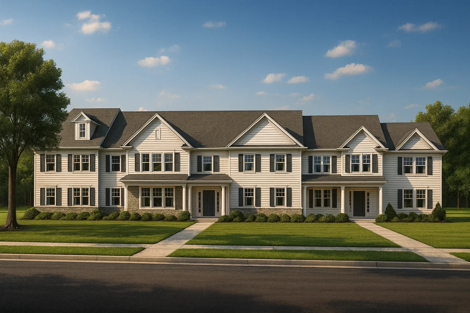 Modern 6-Unit Townhome Floor Plan with CAD Architecture