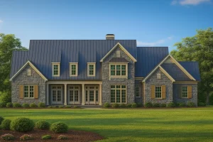 Colonial Craftsman Home Plan with 2 Stories & Classic Style