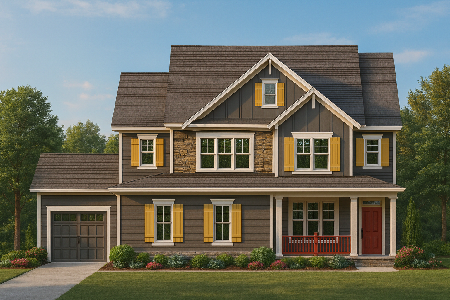 13-1790 HOUSE PLAN - Elegant House Plan with 3 Floors, Blueprint & CAD Design 1 Elegant 3-Story House Plan with Arts & Crafts Design
