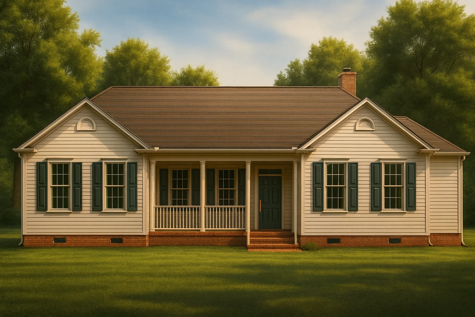 Traditional Ranch Home Plan 4 Bedrooms 3 Baths Cad Files Blueprints