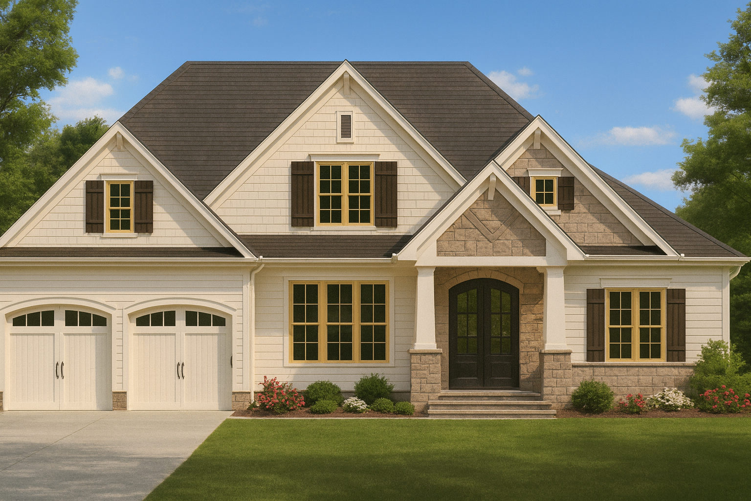 14-1215 HOUSE PLAN - Luxury House Plan | Architecture Blueprint & CAD Floor Designs 1 Exceptional 2-Story House Plan with Craftsman and Traditional Style