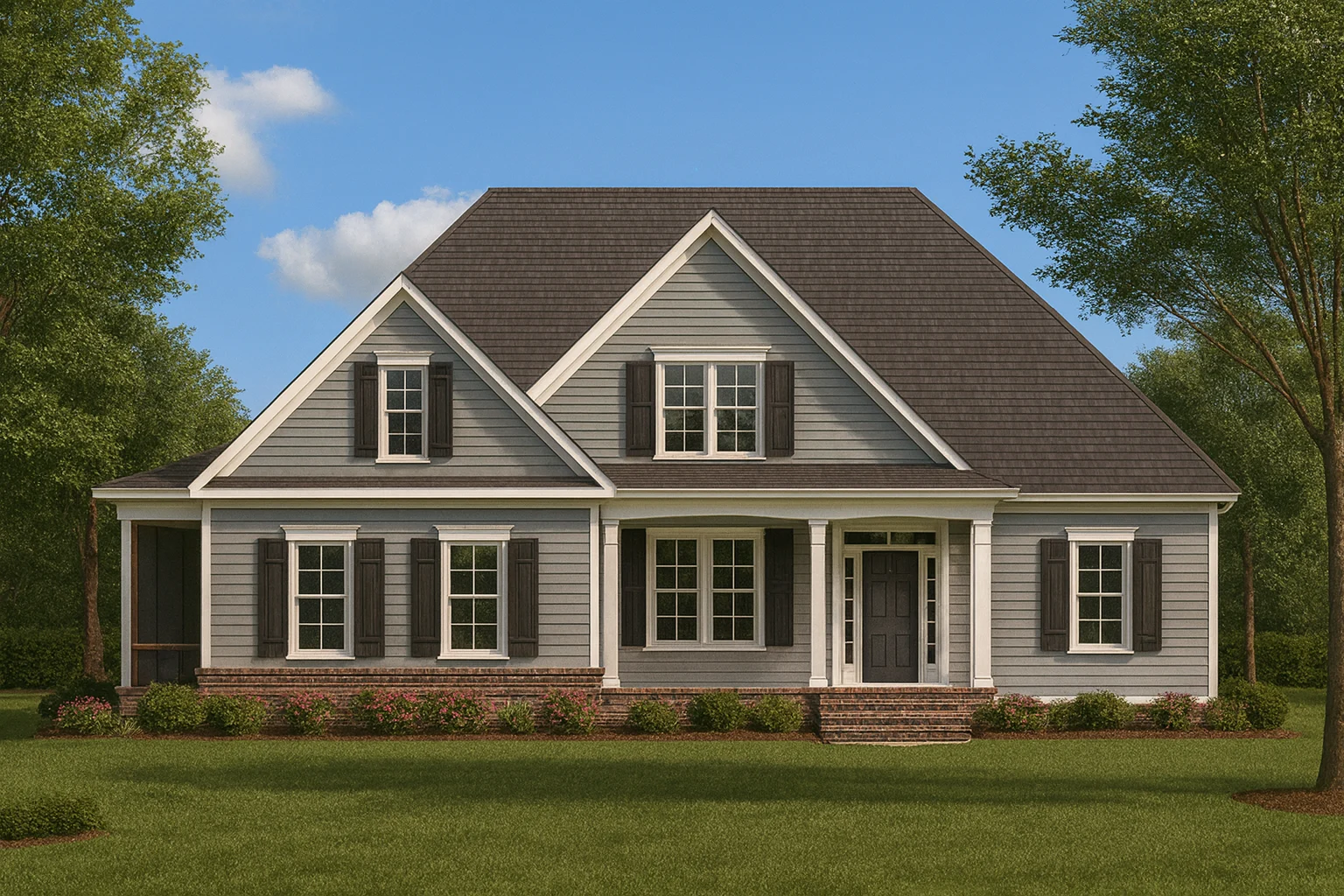 Elegant 2-Story Traditional Craftsman House Plan with Open Layout