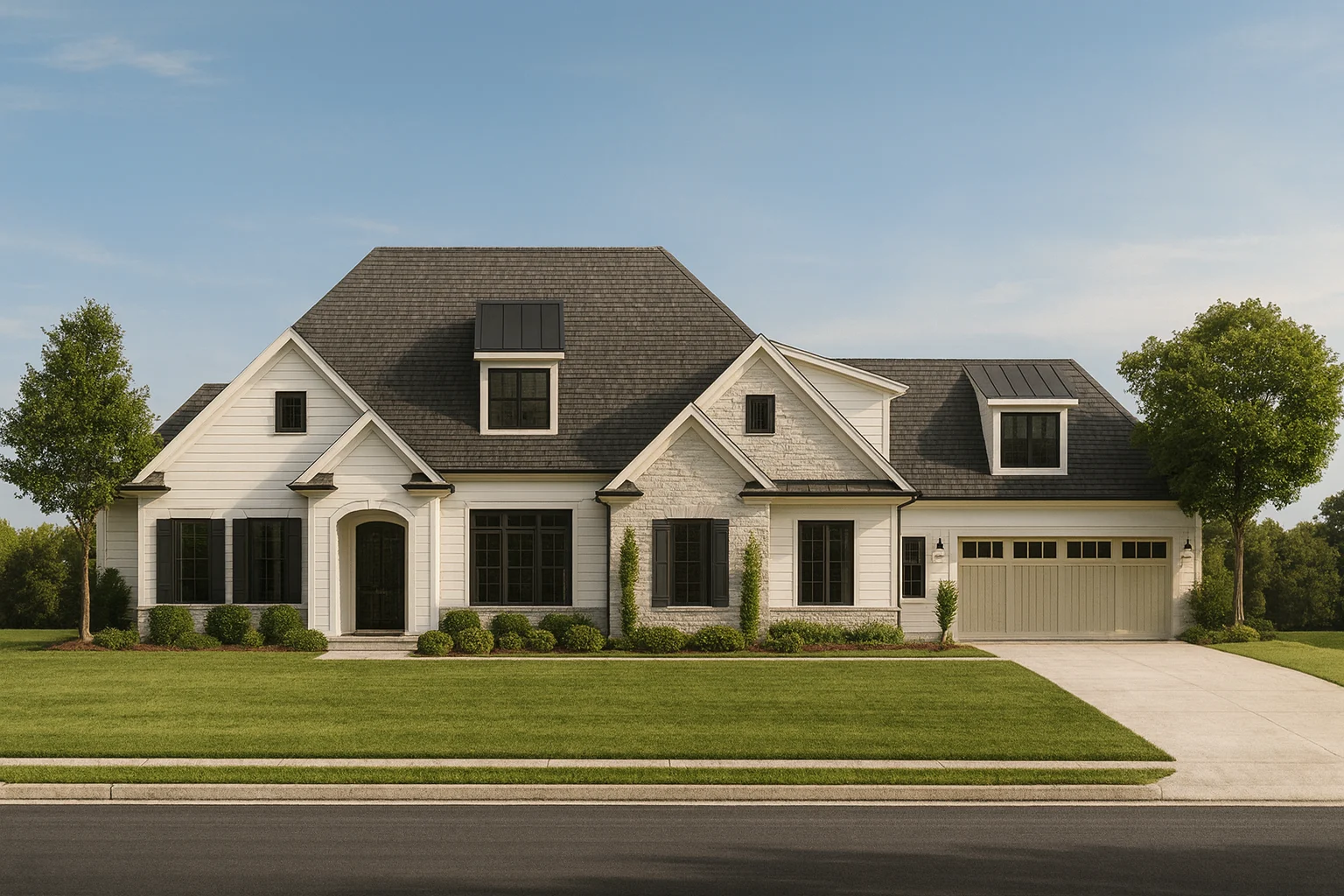 Elegant 2-Story House Plan with Transitional and Traditional Design