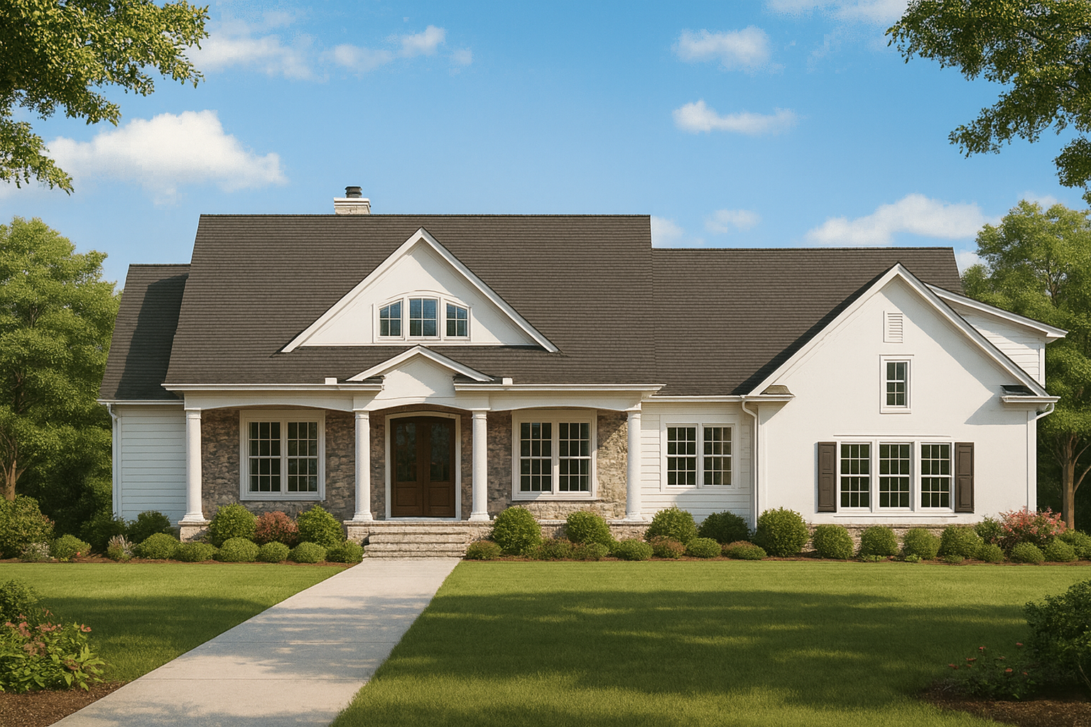 13-1902 HOUSE PLAN - Craftsman House Plan with 4 Bedrooms, Large Floor Plan Design 1 Craftsman Home Plan with 4 Bedrooms, Large Floor Plan Design