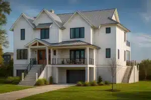 Spacious Beach Home Plan with 3 Floors and Modern Designs