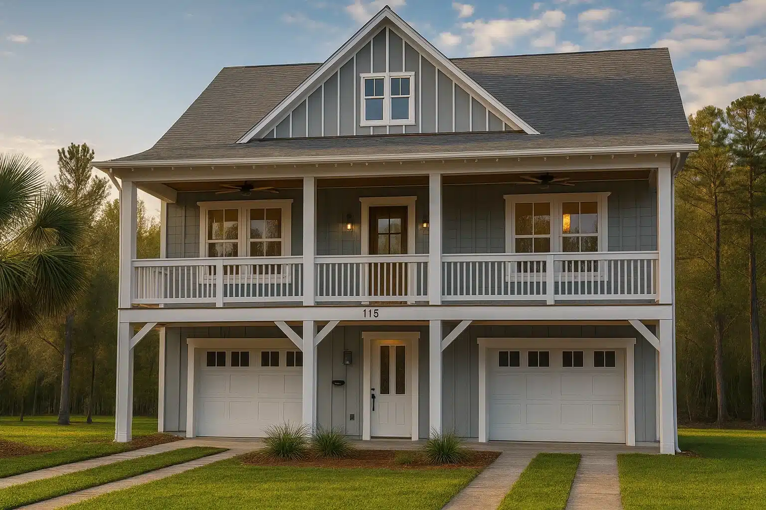3-Story Craftsman Home Plan with 4 Bedrooms and Vaulted Ceilings