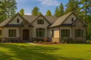 Spacious 2-Story House Plan with Vaulted Ceilings & CAD Designs
