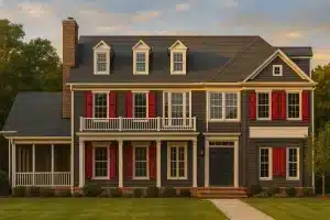 Colonial Revival Home Plan with 5 Bedrooms and 2 Floors