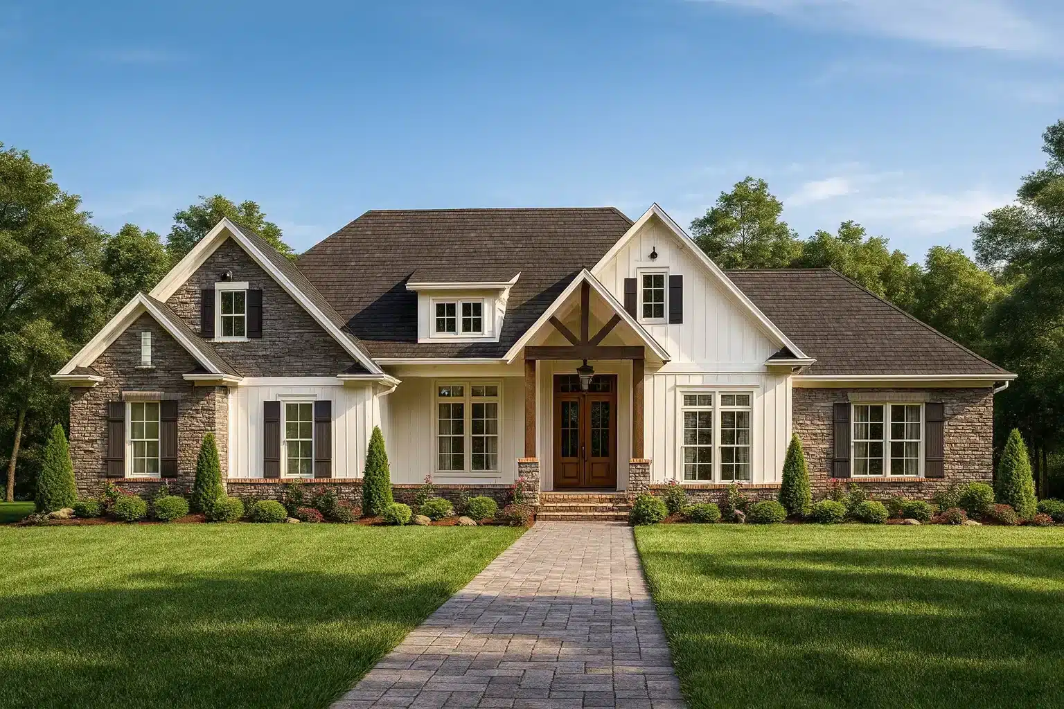19-1663 HOUSE PLAN - Traditional Craftsman House Plan with Bonus Room and Vaulted Ceilings 2 19-1663 HOUSE PLAN - Traditional Craftsman House Plan with Bonus Room and Vaulted Ceilings - Image 2