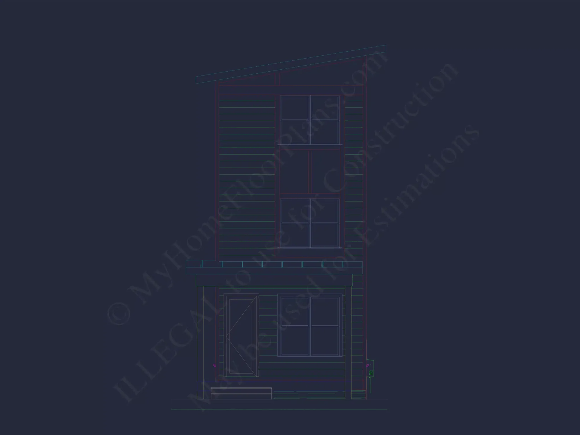 20-2029 HOUSE PLAN - Modern 3-Story House Plan with CAD Designs and Blueprints - Image 3