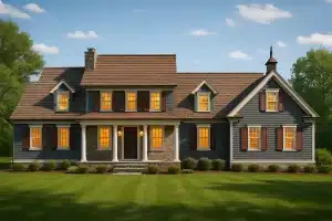 4,475 sq. ft. Colonial farmhouse house plan with 2 stories