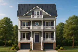 15-1991 HOUSE PLAN - Modern Beach House Plan with 4 Floors, CAD Blueprint & Designs