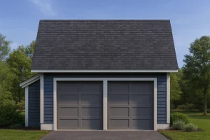 Compact Golf Cart Garage Plan with Simple Designs and CAD Layout