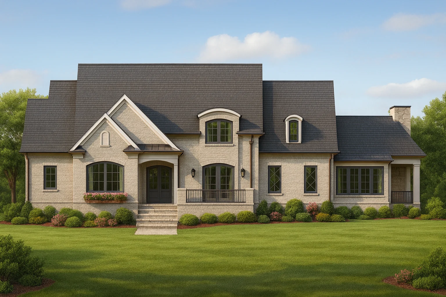 French Country house plan featuring 4,604 heated sq. ft.