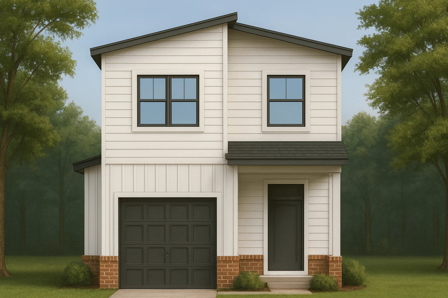 Modern Craftsman Home Plan 2 Story Design With Cad Files