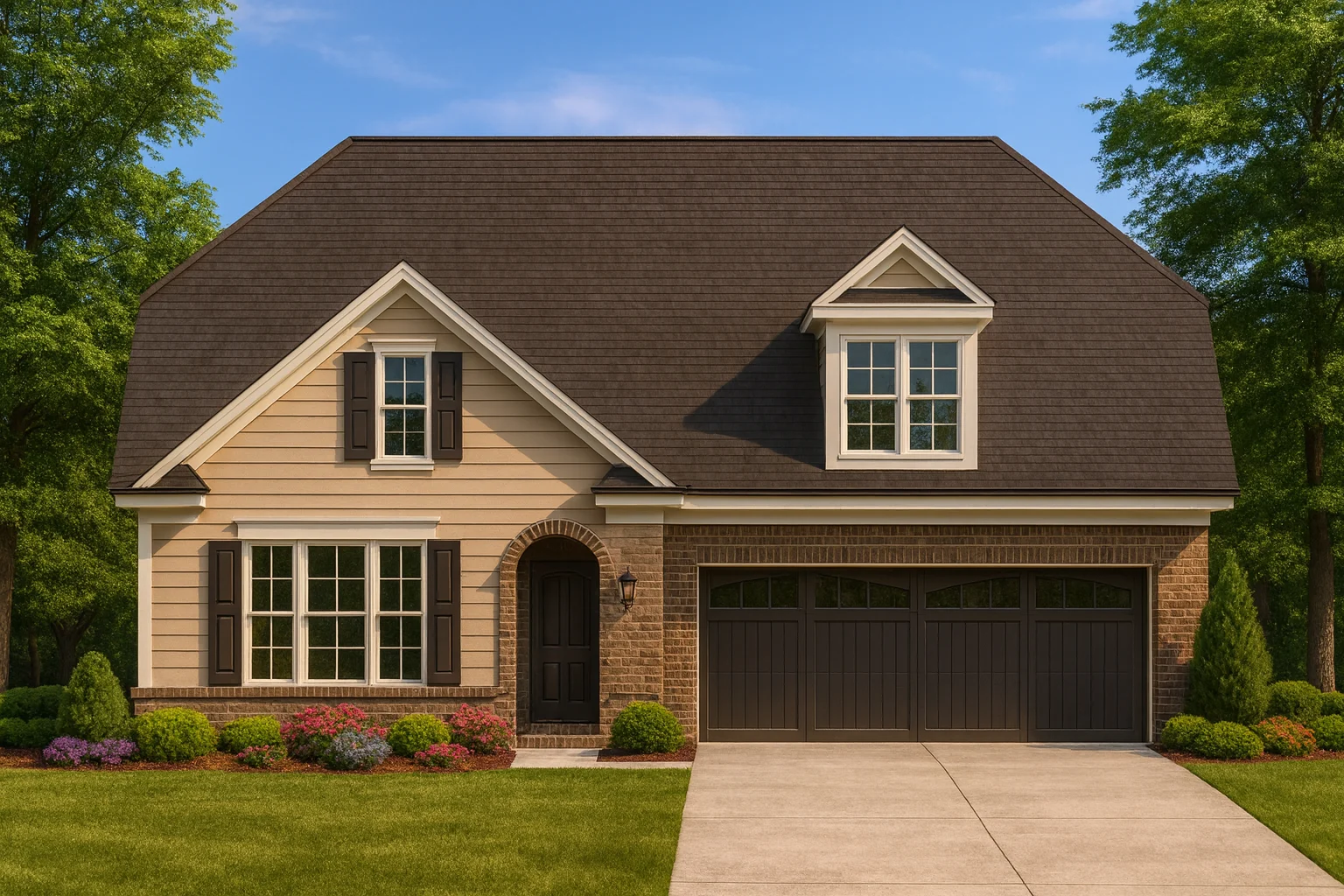 Elegant 1.5-Story Home Design with Open Floor Plan and CAD Blueprint