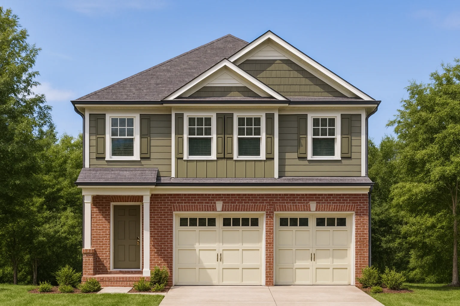 Modern 2-Story CAD House Plan with Brick Exterior & Open Layout