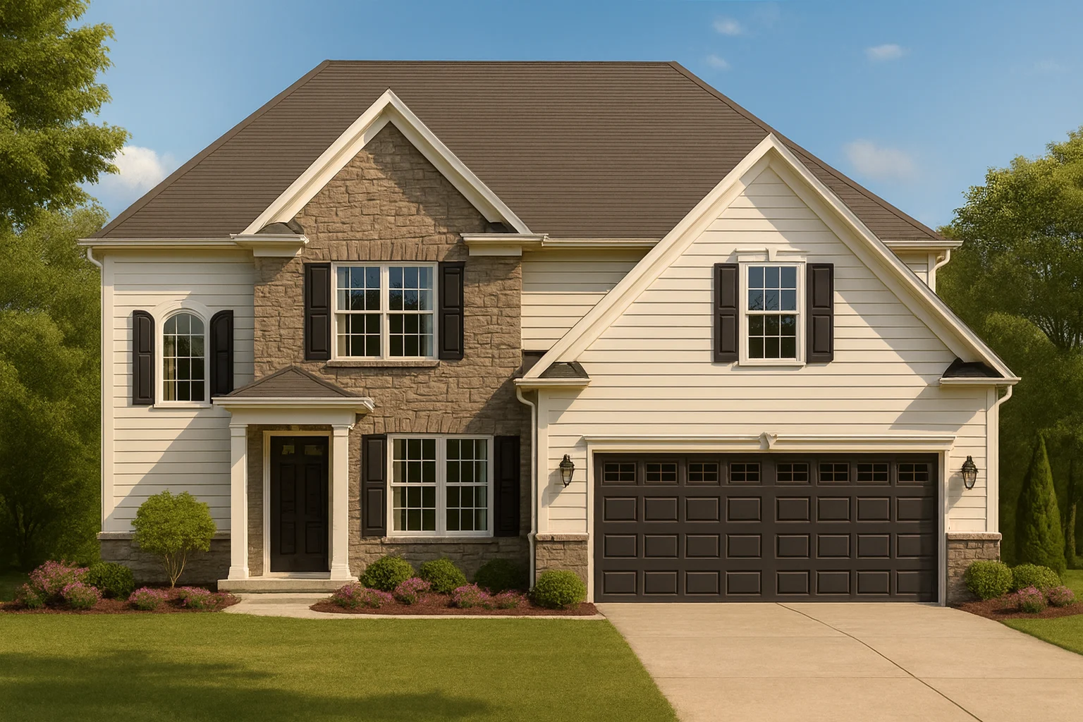 Traditional Colonial Revival House Plan With Stone Accents 2664 Sq Ft 5 Bedrooms