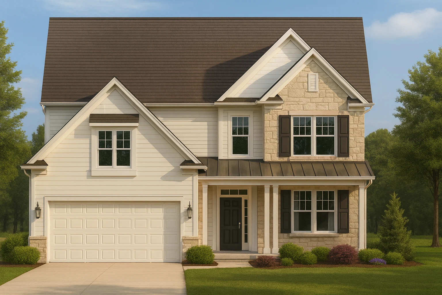 Transitional Colonial Revival Home Plan 2545 Sq Ft 4 Bed 2 Story With Cad 1