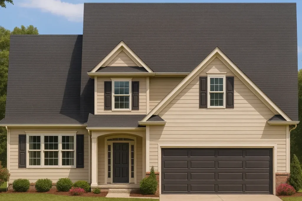 Traditional 2-Story House Plan with Brick & Siding Curb Appeal