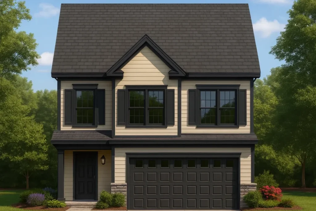 Modern Suburban House Plan 2-Story Layout with Open Floor Design