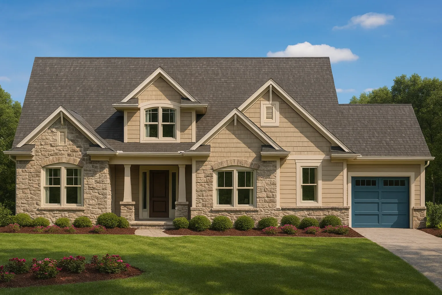 2-Story Craftsman House Plan with 4 Bedrooms & CAD Blueprints