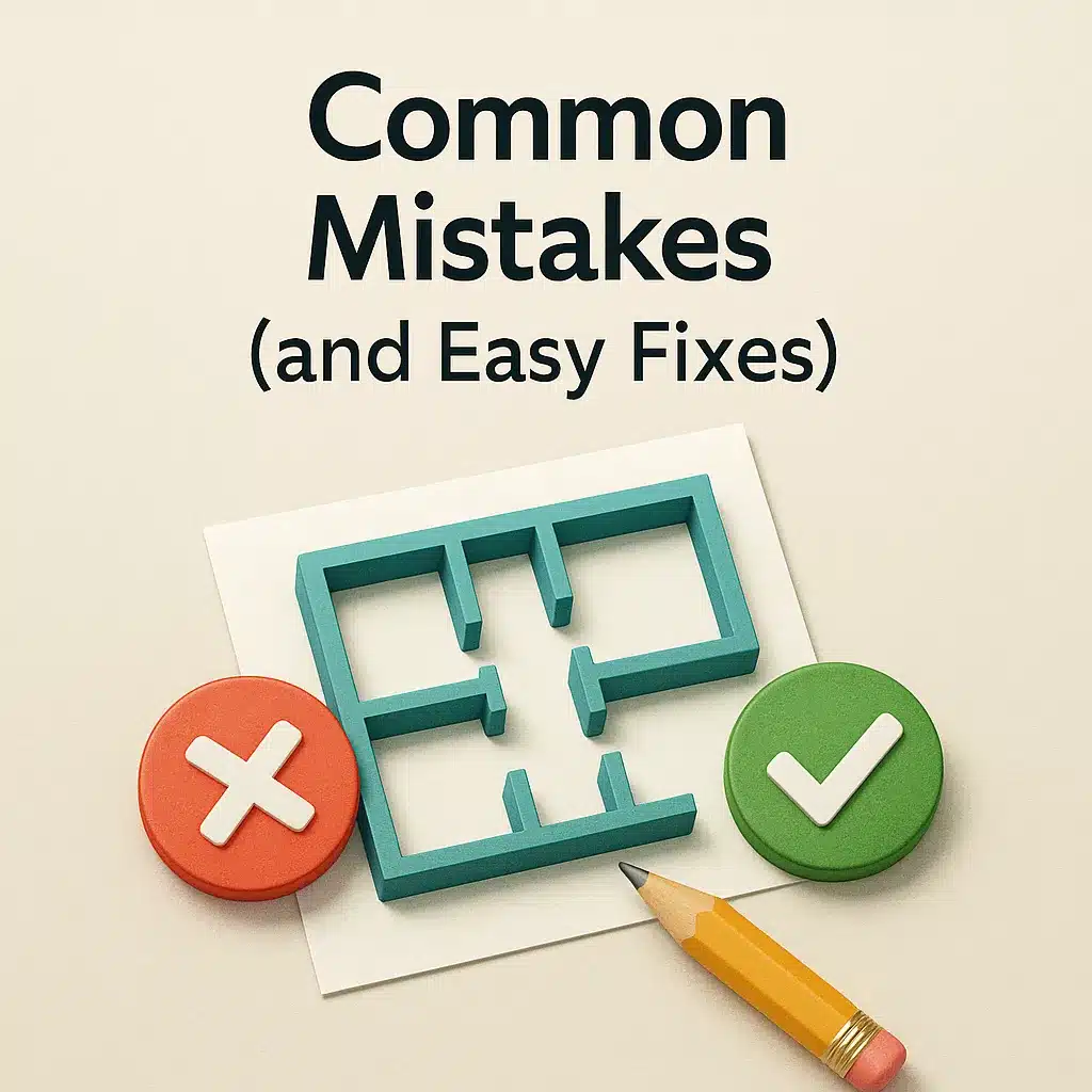 Home construction site illustrating common design mistakes and fixes